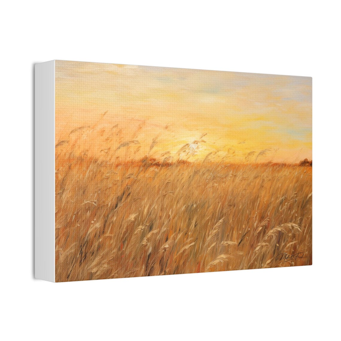 Golden Meadow Art Print Sunset Wall Decor Rustic Home Decoration Nature Lover Gift Boho Wall Art Cozy Living Room Decor - Image 3