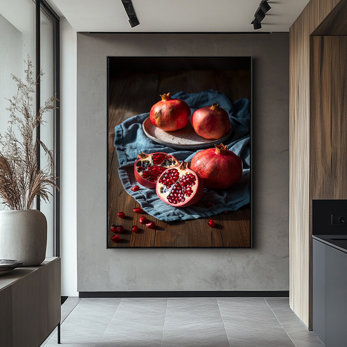 Pomegranate Still Life, Modern Kitchen Decor