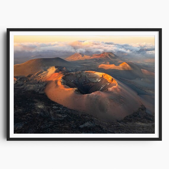 Lanzarote Timanfaya Volcano, Canary Islands Travel Poster