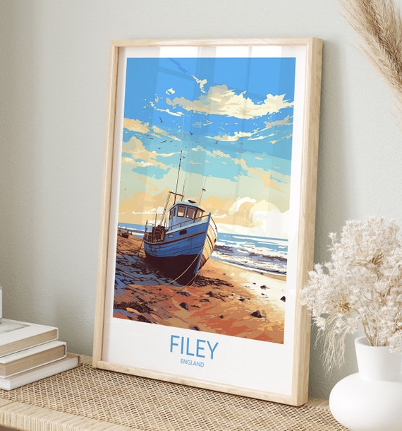 Filey Print No 4 Filey Poster Filey Wall Art Filey Art Print Filey Artwork Filey Travel Gift United Kingdom Print England