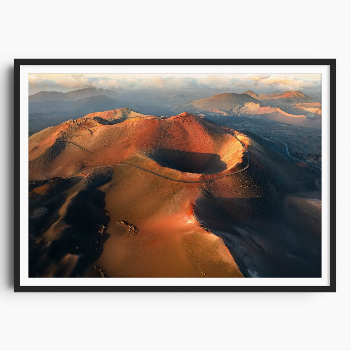 Lanzarote Timanfaya Volcano Print Canary Islands Print Lanzarote Travel Poster Lanzarote Wall Art Lanzarote Poster Aerial Photography