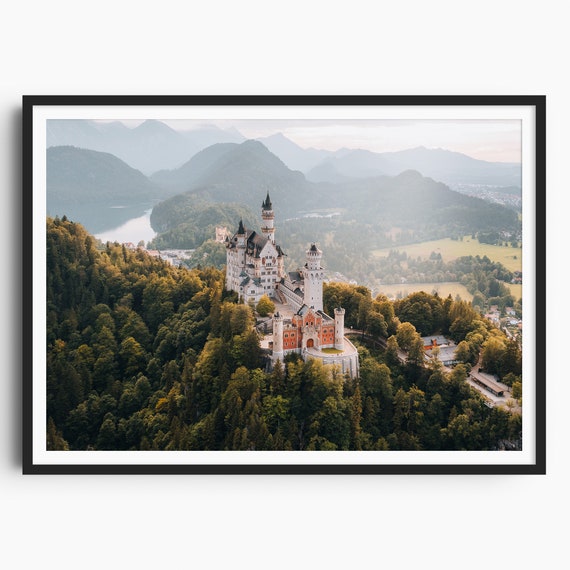 Neuschwanstein Castle Travel Poster, Germany Alps
