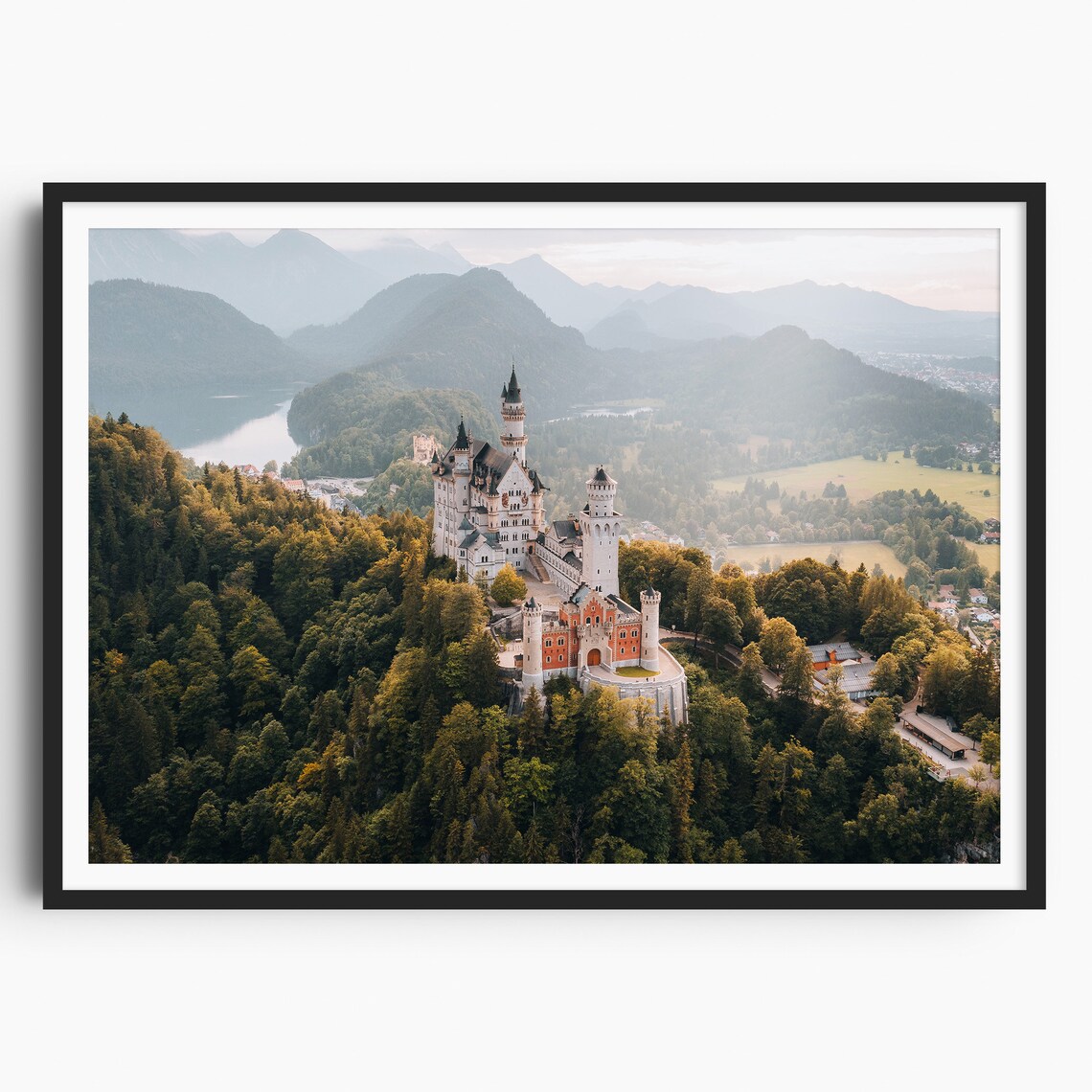 Neuschwanstein Castle Travel Poster, Germany Alps