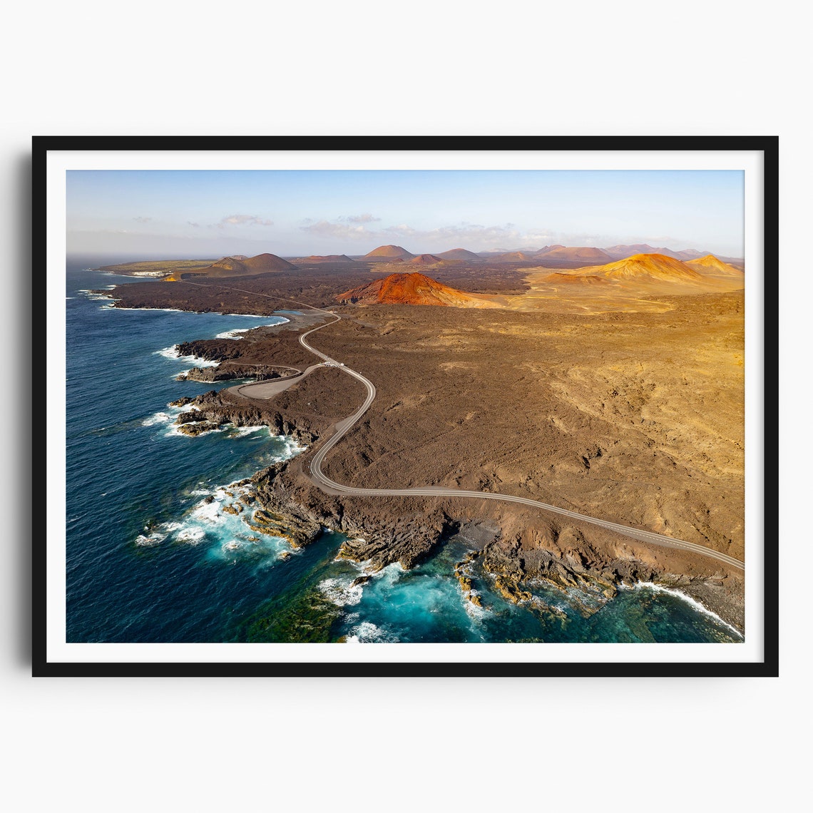 Lanzarote Los Hervideros Coast Road Black Lava Cliffs Canary Poster