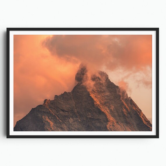 Mountain Wall Art Sunset Photography Nature Print Mountain Print Room Wall Decor