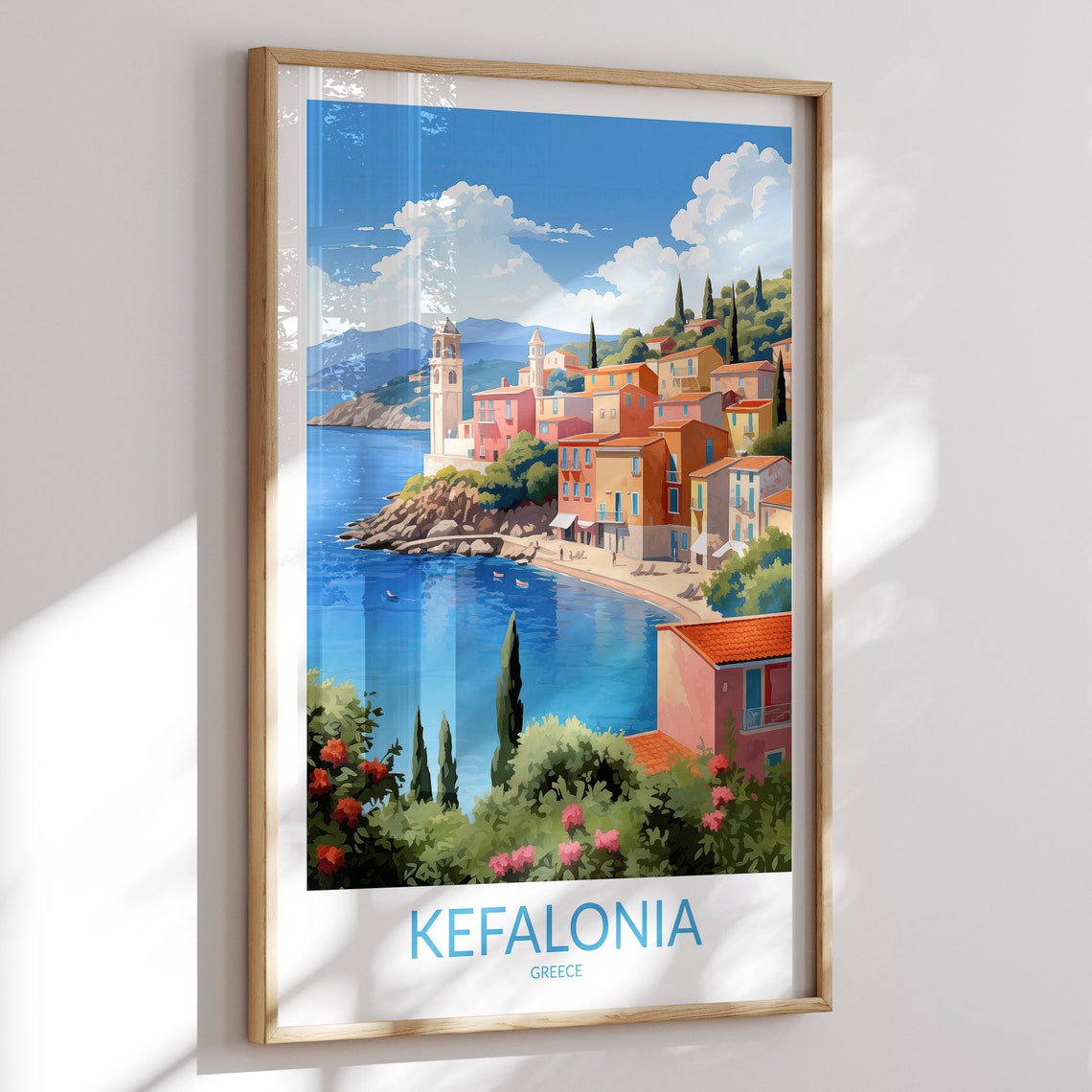 Kefalonia Print No 2 Kefalonia Poster Kefalonia Wall Art Kefalonia Art Print Kefalonia Artwork Kefalonia Travel Gift Greece