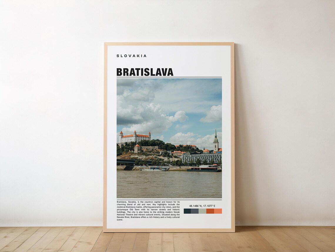 Bratislava Slovakia Castle on the Danube Travel Photo Poster