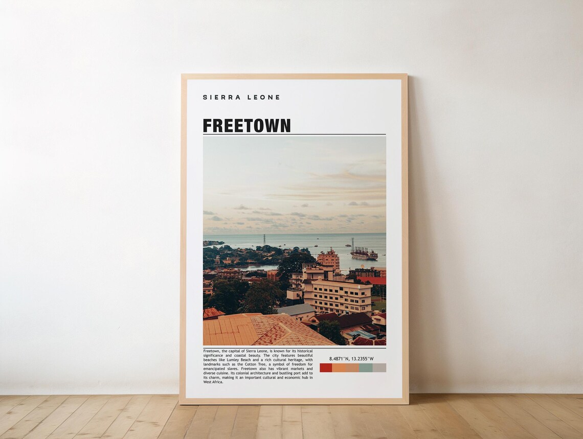 Freetown Sierra Leone City Coast Photo Travel Destination Art Poster