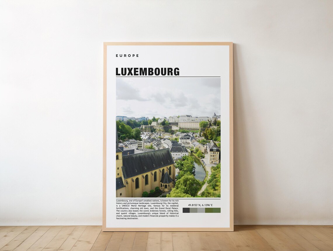 Luxembourg City Old Town Historic Europe Photo Travel Poster