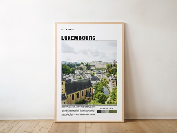 Luxembourg City Old Town Historic Europe Photo Travel Poster