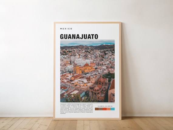 Guanajuato Print Vintage Poster Art Photo Mexico Travel Gift