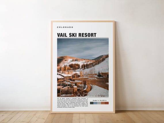 Vail Colorado Ski Resort Poster Rocky Mountains Print Art Photo Painting