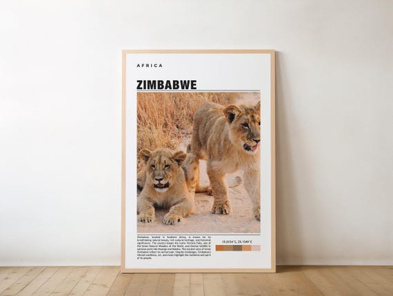 Zimbabwe Print Photo Poster Painting Artwork City Harare Wall Art Africa