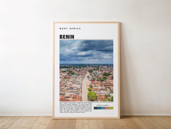 Benin Print Africa Poster Travel Wall Art Scenic Cultural Landmark Historic Sites Nature Decor Coastal View