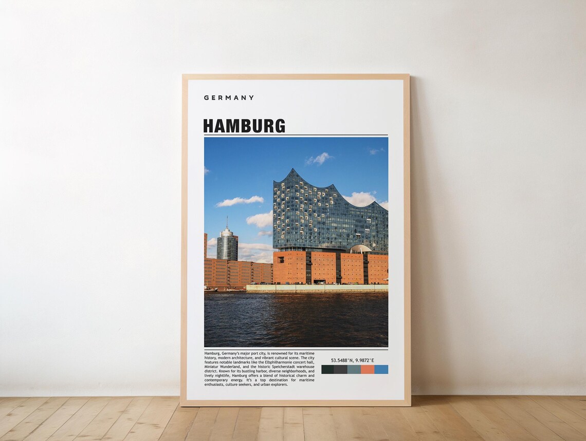Hamburg Germany Elbphilharmonie Waterfront Photo Travel Poster
