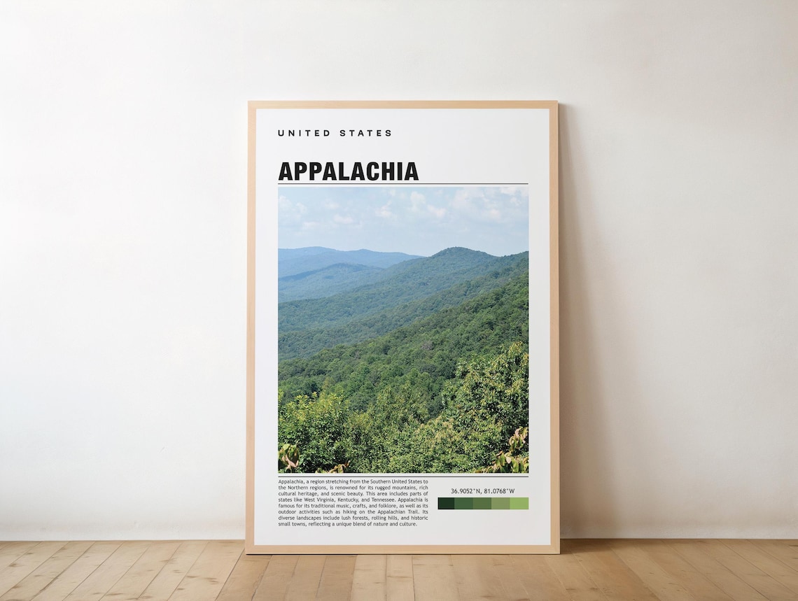 Appalachia United States Blue Ridge Mountain Photo Travel Poster