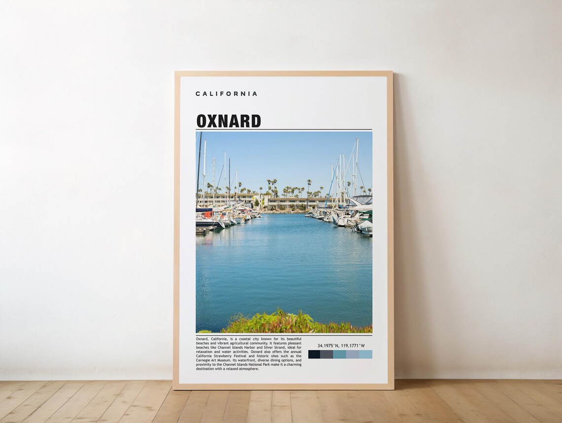Oxnard California Marina Sailboat Harbor Travel Photo Poster