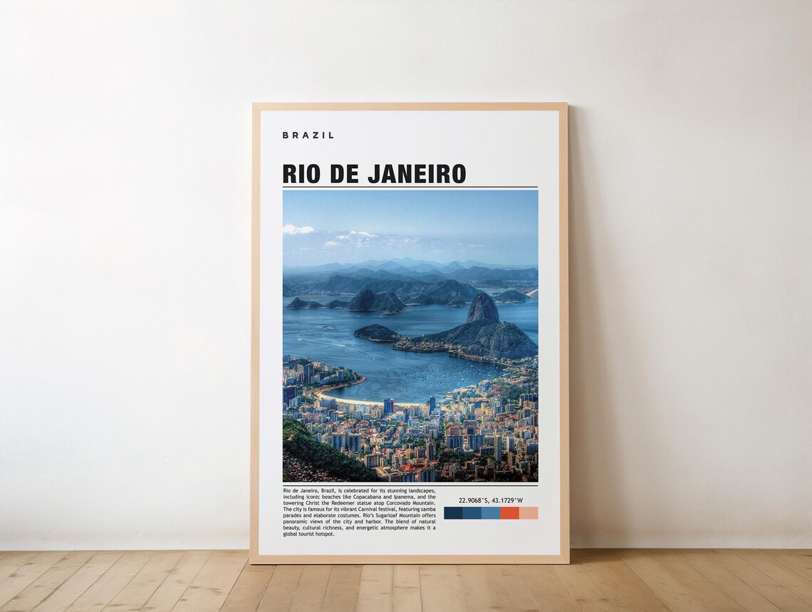 Rio De Janeiro Print Vintage Poster Art Photo Brazil