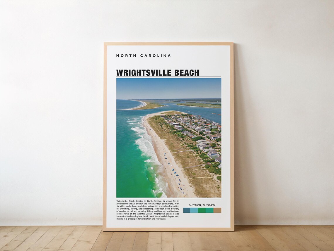 Wrightsville Beach North Carolina Aerial Coastline Photo Poster