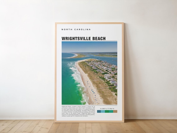 Wrightsville Beach North Carolina Aerial Coastline Photo Poster
