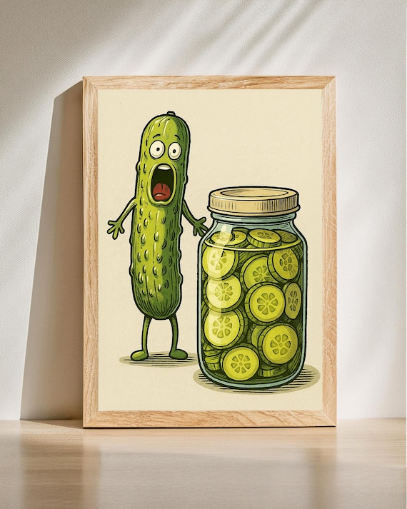 Funny Pickle Art Print, Quirky Kitchen Decor