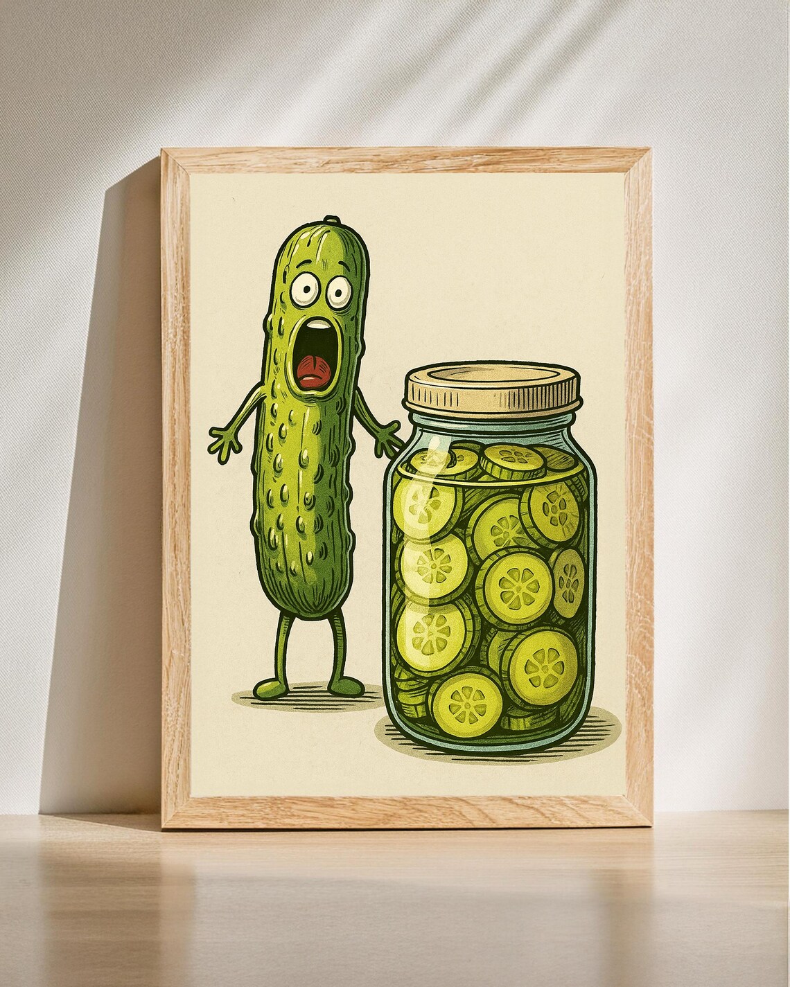 Funny Pickle Art Print, Quirky Kitchen Decor
