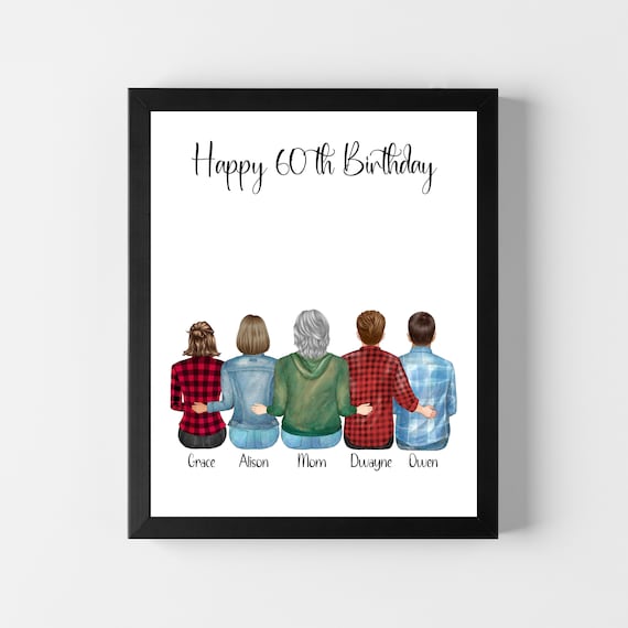 Happy 60th Birthday Personalized Family Gift For Mom Keepsake Poster