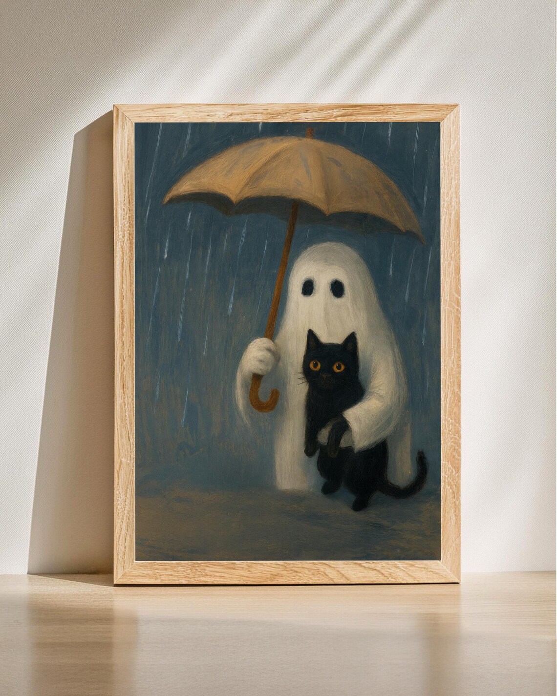 And Black Cat Print Cute Halloween Wall Art Lover Gift Decor