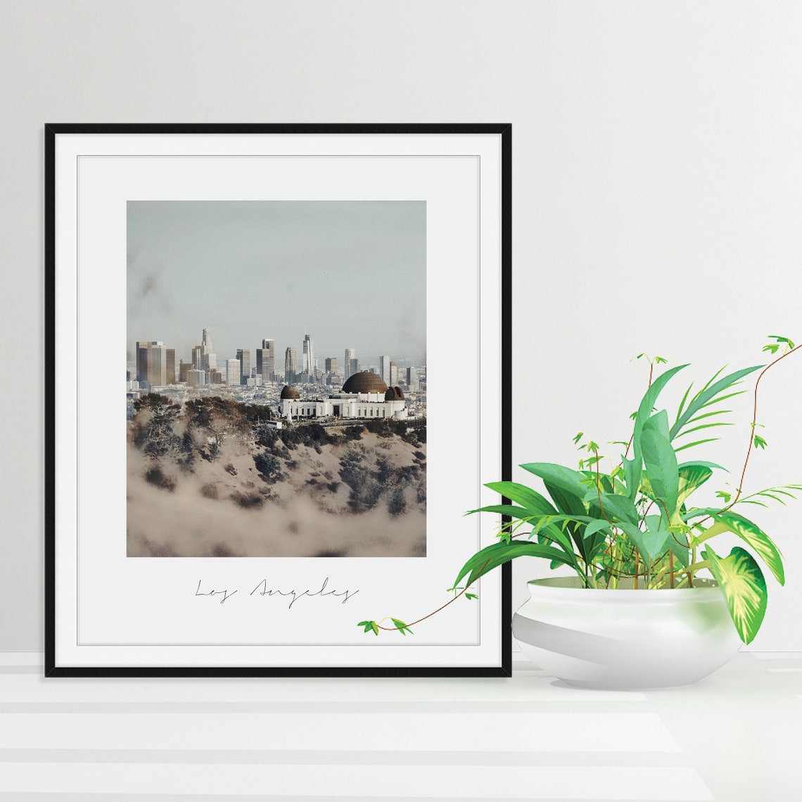 Los Angeles California Framed Art Print Wood Frame Finish Preview - Image 3