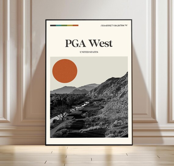 PGA West United States Golf Course Minimalist Desert Travel Poster