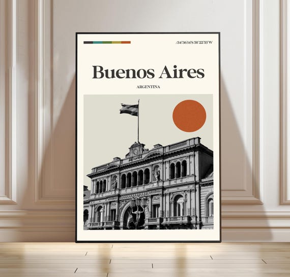 Buenos Aires Poster Argentina Travel Print Landscape City Gift Art