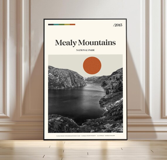 Mealy Mountains National Park Canada Fjord Lake Sunset Poster