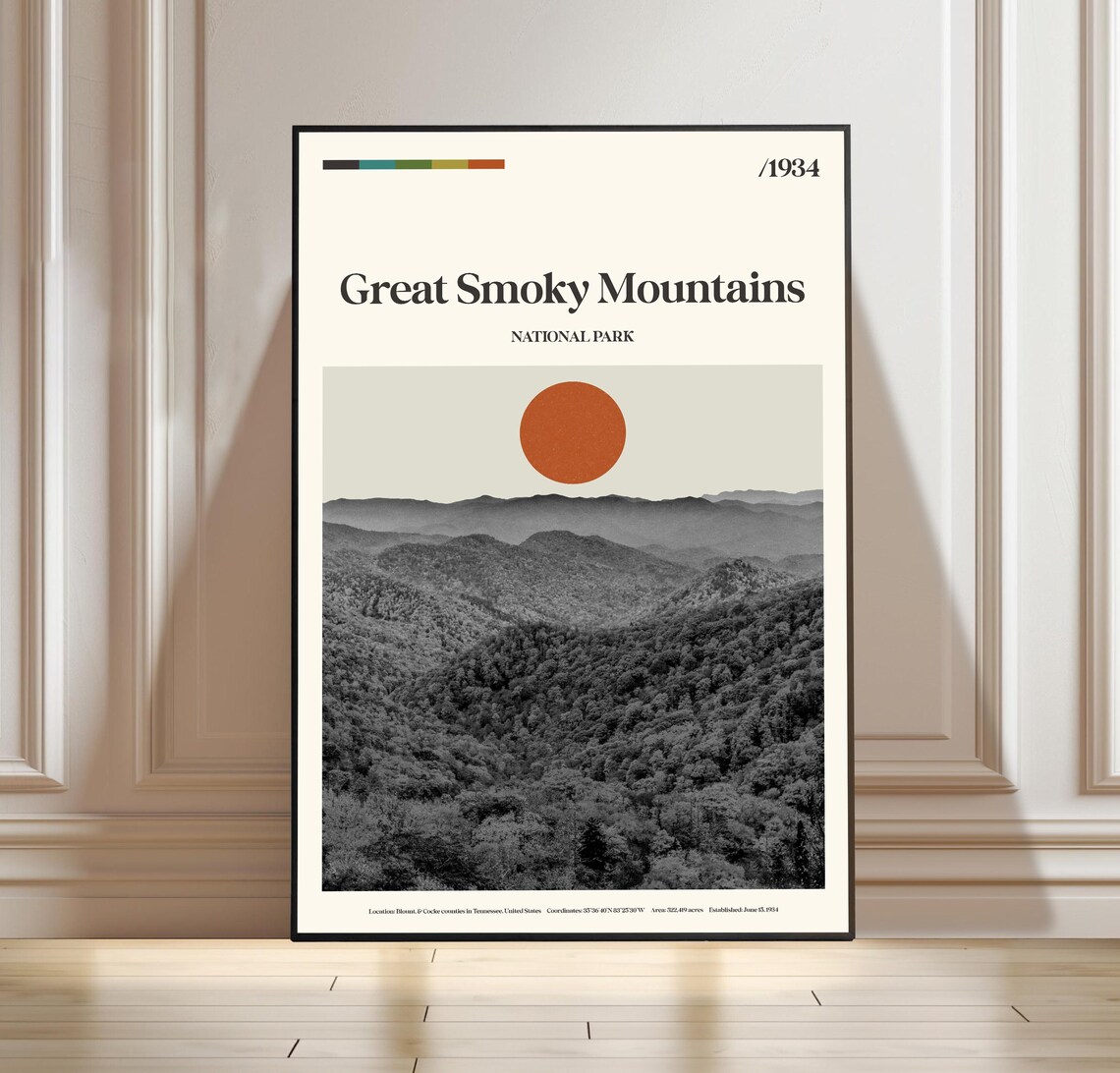 Great Smoky Mountains National Park Blue Ridges 1934 Travel Poster