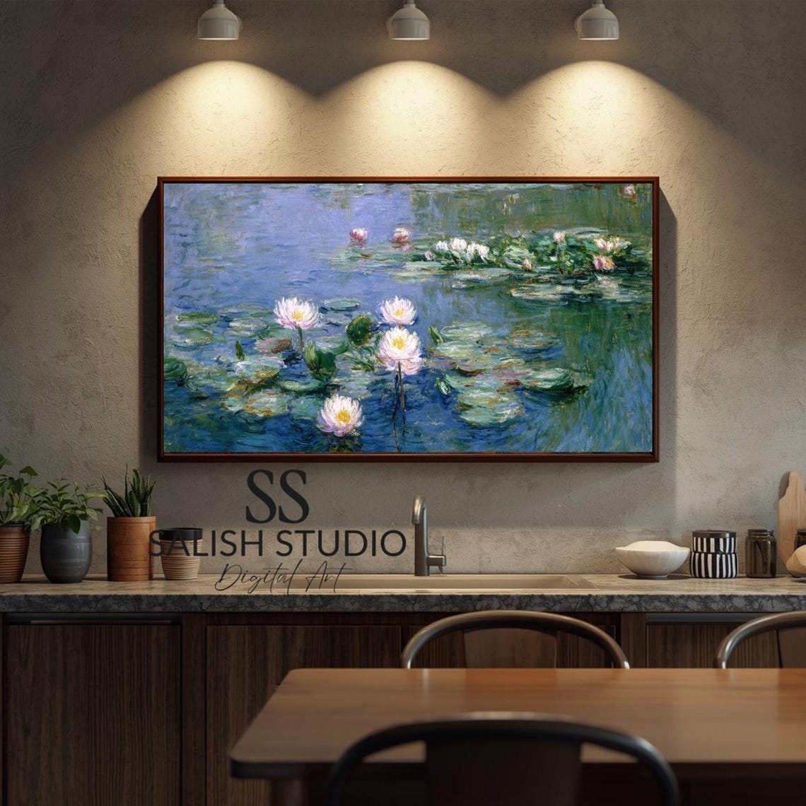 Classic Vintage Water Lilies Pond Impressionist Floral Art Print