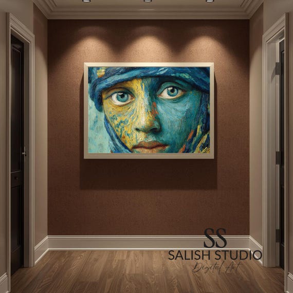 Moody Human Portrait Art Print Abstract Expressionist Wall Decor