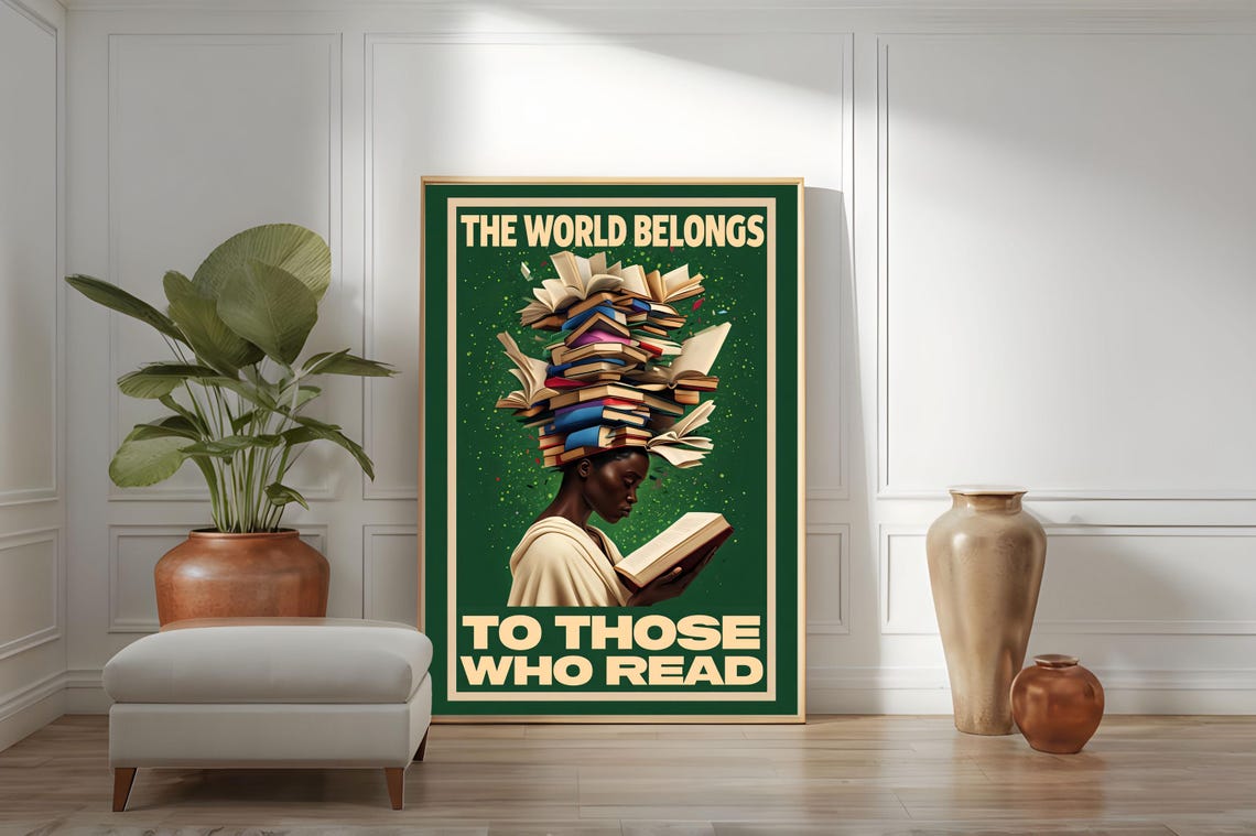The World Belongs to Those Who Read Book Lover Library Wall Art - Image 5
