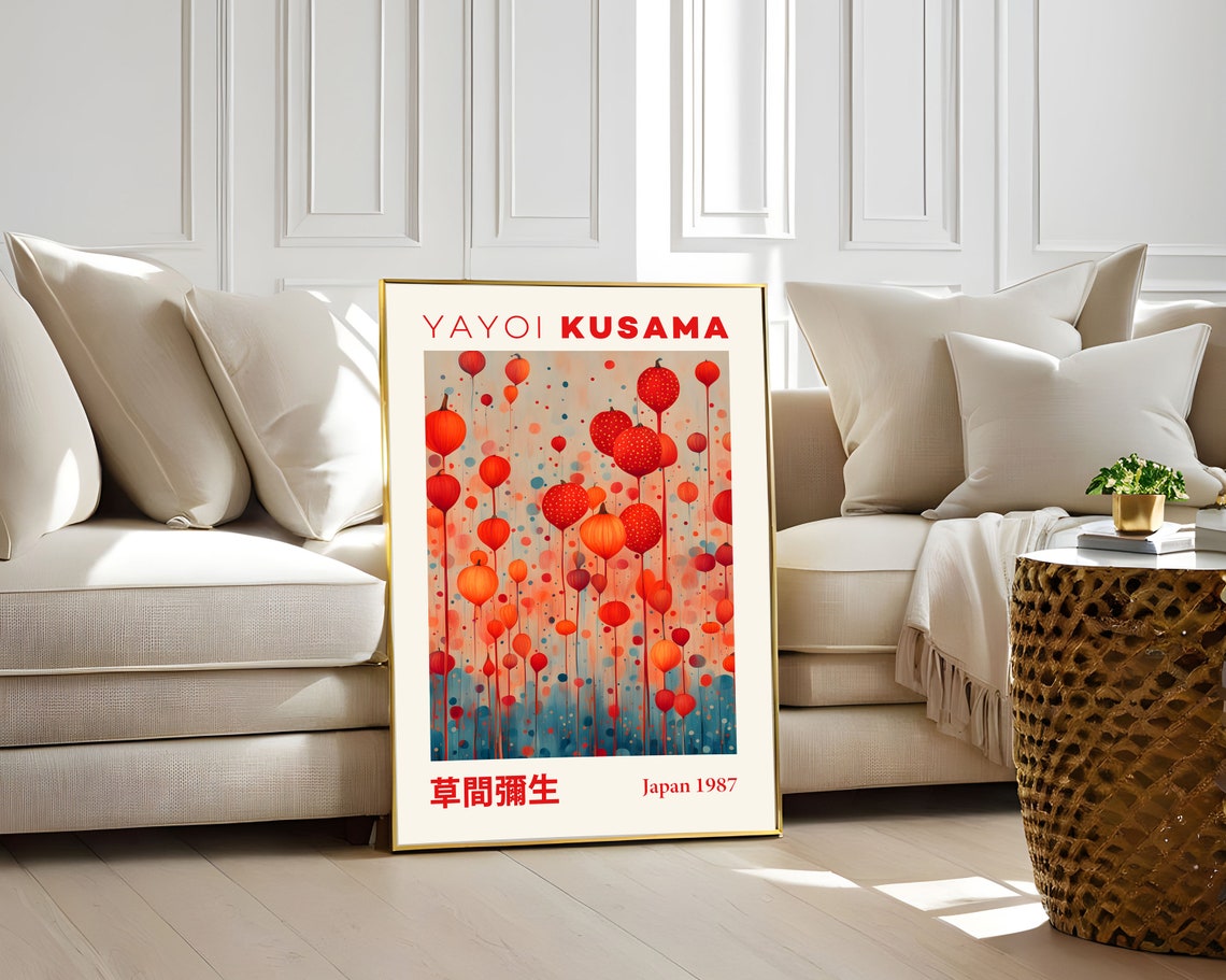 Yayoi Kusama Pumpkin Wonderland Floating Dotted Gourds 1987 Poster - Image 2