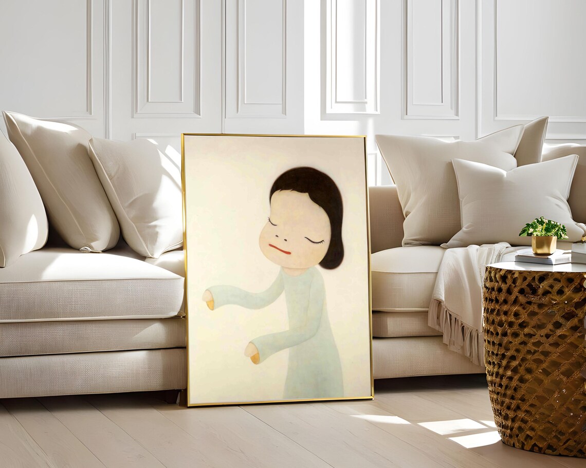 Yoshitomo Nara Night Walker 2001 Sleepwalker Girl Closed Eyes Poster - Image 2