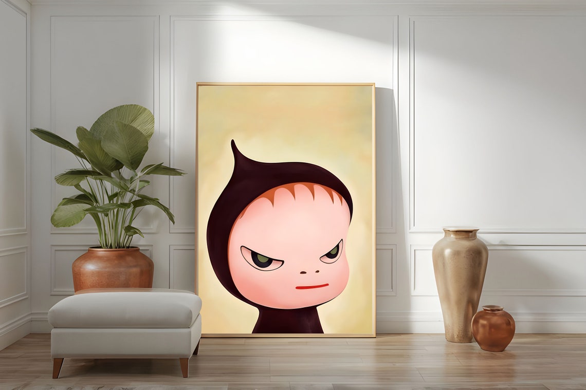 Yoshitomo Nara Whimsical Defiance In Black Hooded Child Poster