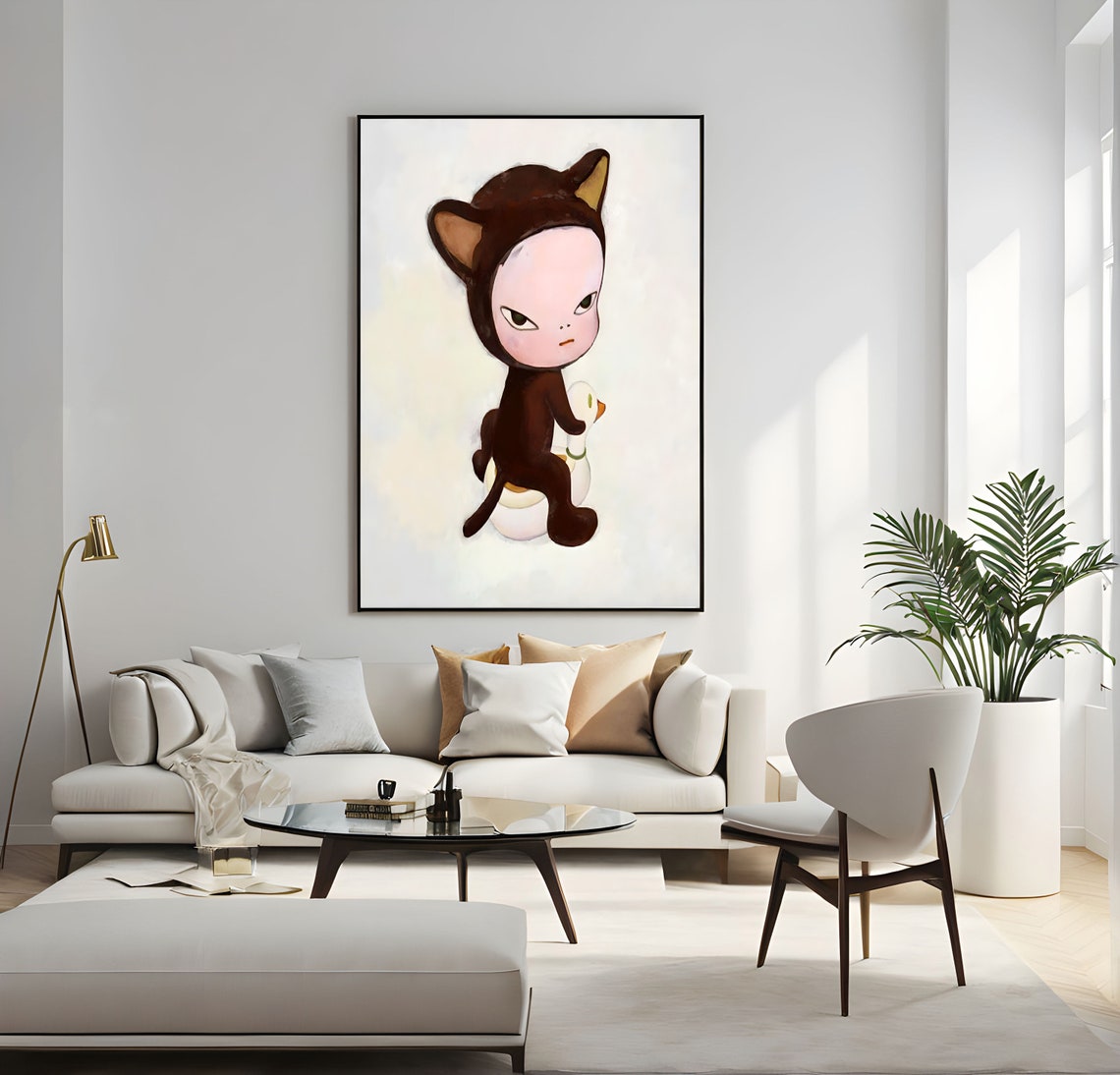 Yoshitomo Nara Kitty in Costume Riding Duck Toy Adorable Art Poster - Image 4