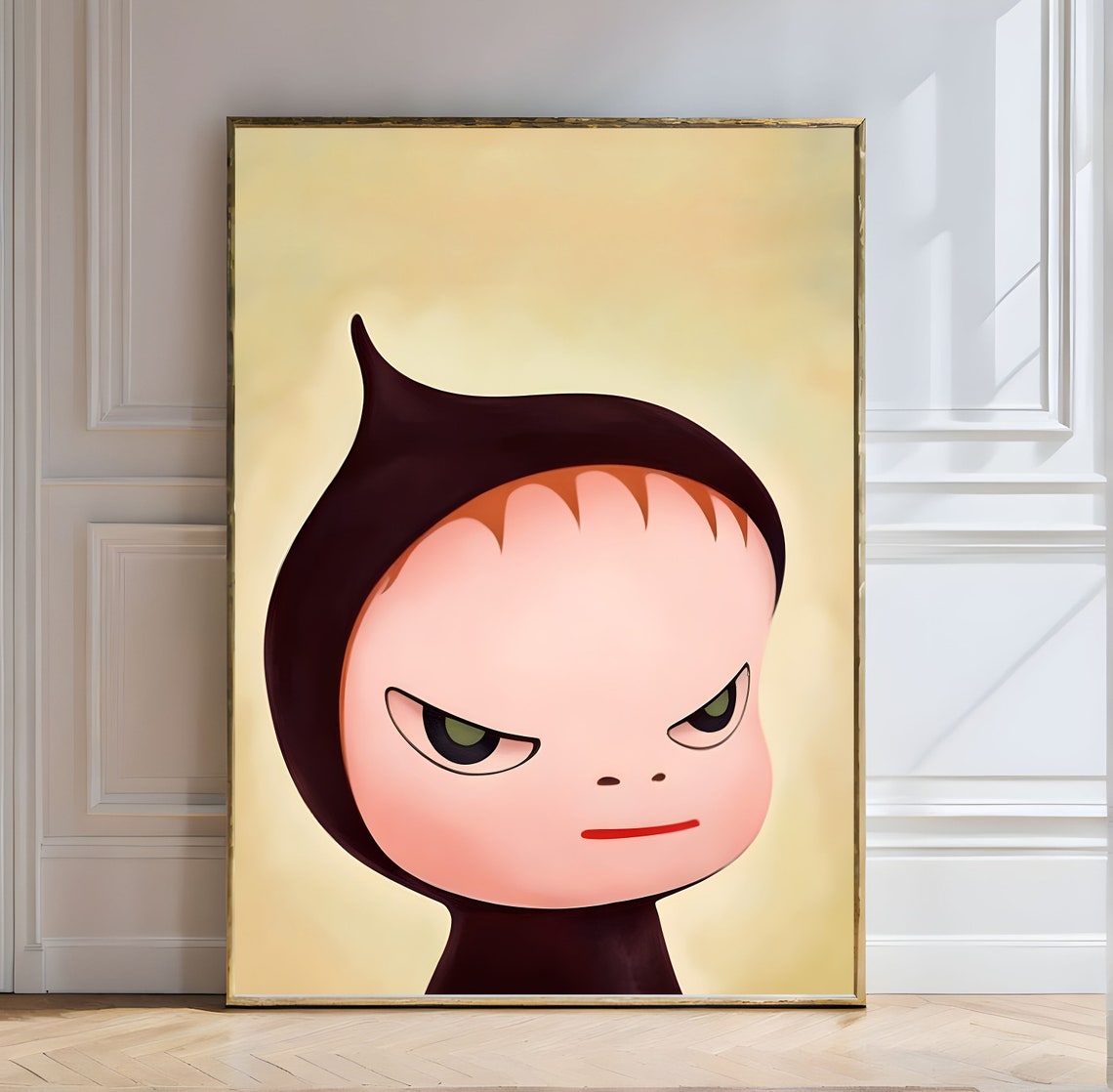Yoshitomo Nara Whimsical Defiance In Black Hooded Child Poster - Image 5