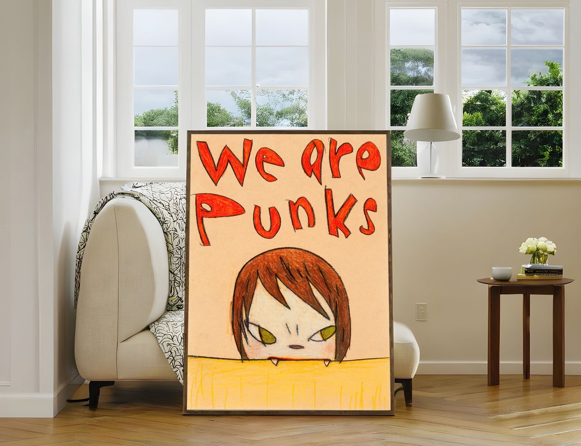 Yoshitomo Nara We Are Punks Rebellious Punk Child Quote Poster - Image 3