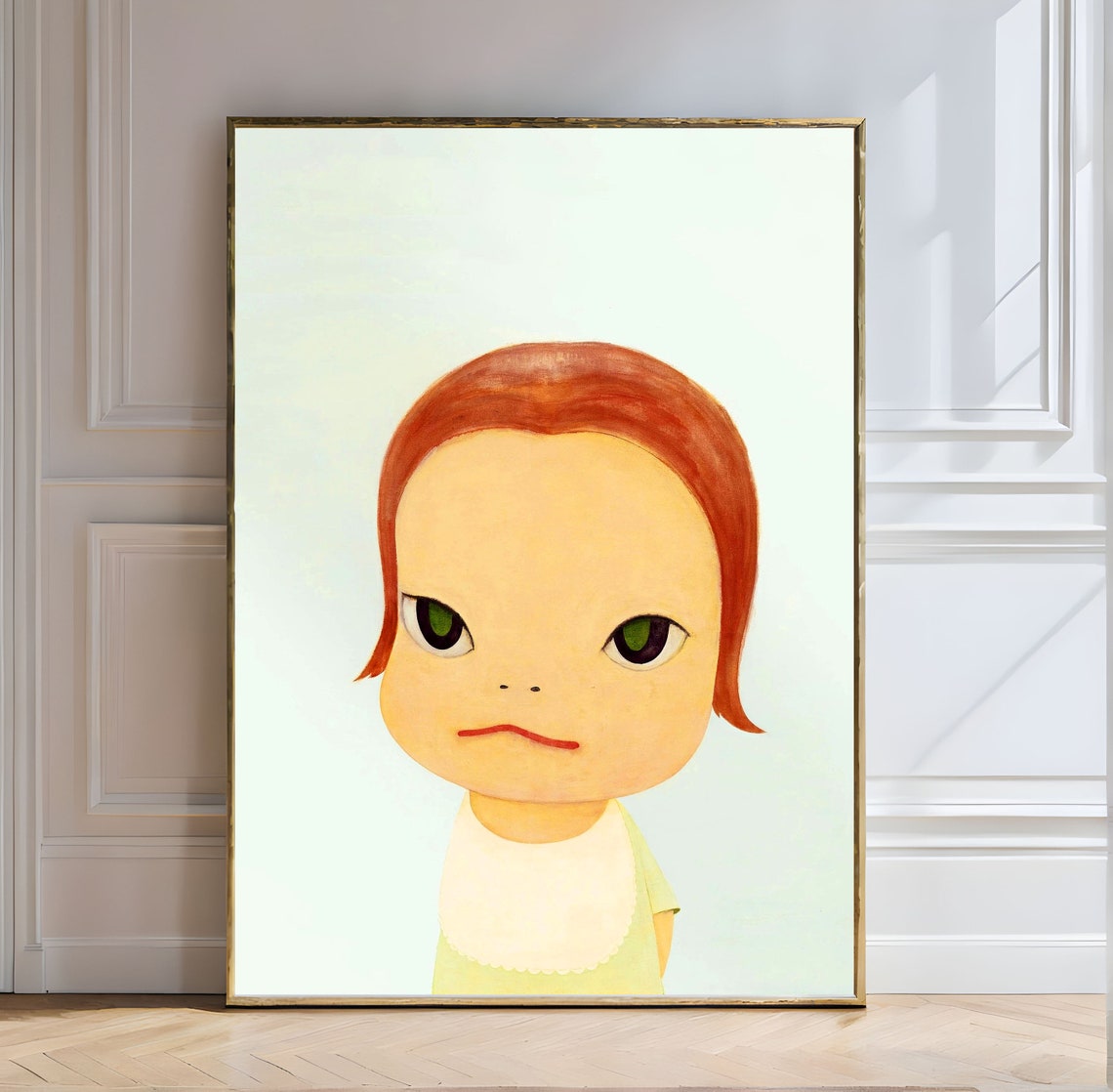 Yoshitomo Nara Green Eyed Child With Red Hair Portrait Yoshitomo Nara Green Eyes Child Red Hair Portrait Minimalist Contemporary - Image 5