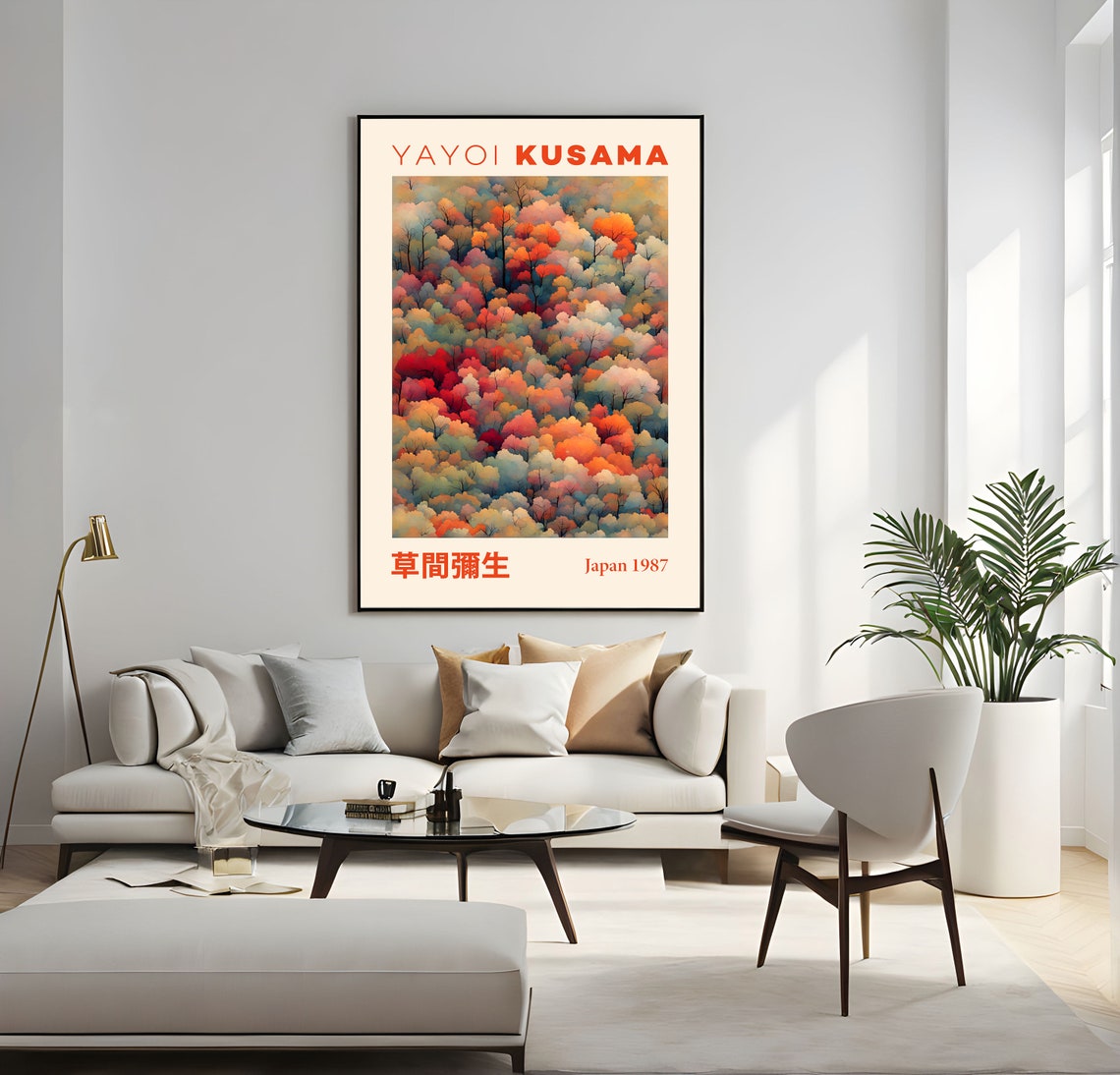 Yayoi Kusama Vibrant Autumn Forest 1987 Exhibition Poster Style - Image 4