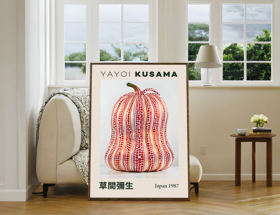 Yayoi Kusama White Pumpkin Red Polka Dot Sculpture Japan 1987 Poster - Image 2