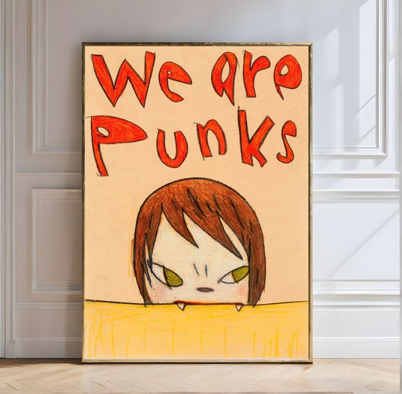 Yoshitomo Nara We Are Punks Yoshitomo Nara Punks Bold Rebellion Art Print Modern Edgy Red Character Culture Statement