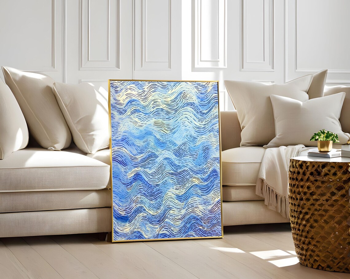 Yayoi Kusama Cosmic Nature Tokyo 2021 Blue Ocean Waves Poster - Image 5