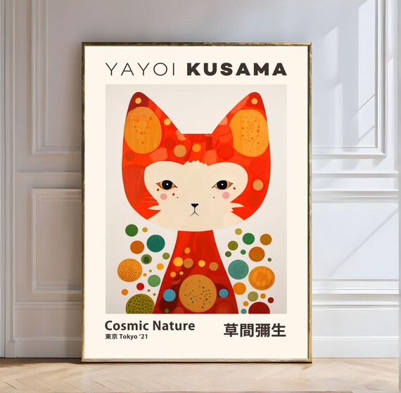Yayoi Kusama Cosmic Cat Dotted Wonderland Tokyo 21 Art Poster