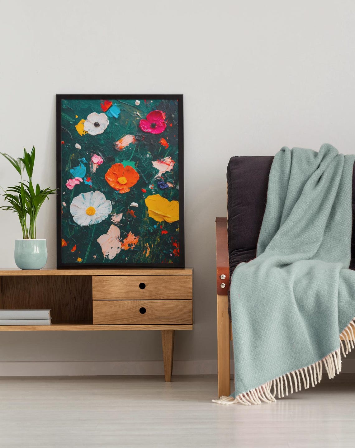 Taken Abstract Floral Wall Art Bold Colorful Flower Print Modern Impressionist Painting Nature Inspired Home Art Print - Image 2