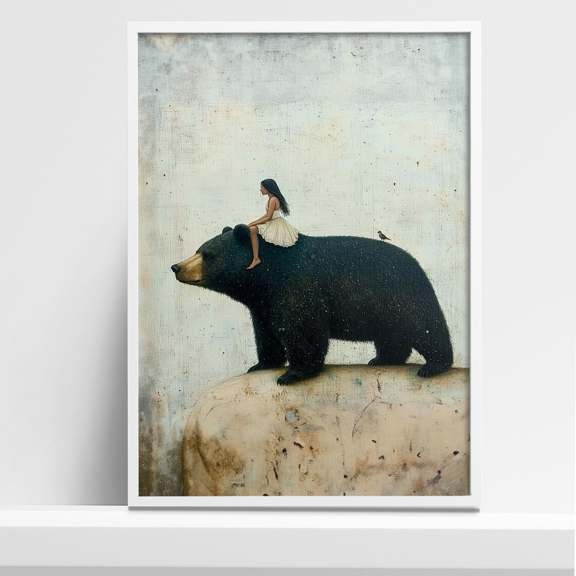 Whimsical Bear Ride Art Print, Nursery Decor